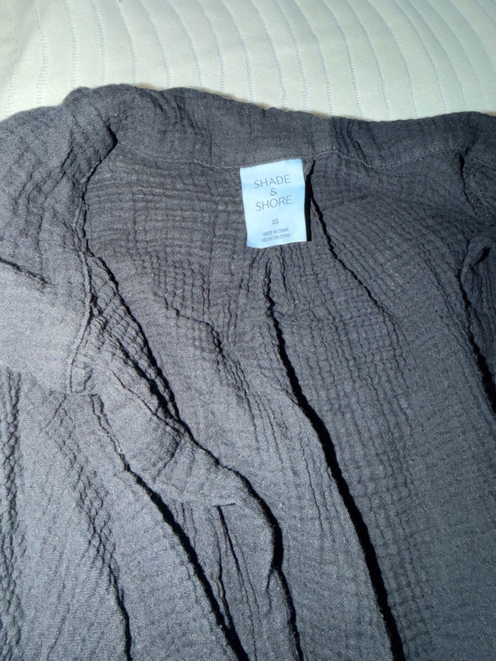 Shade & Shore Black Button-Up Gauze Shirt Swim Cover Up - Picture 3 of 6